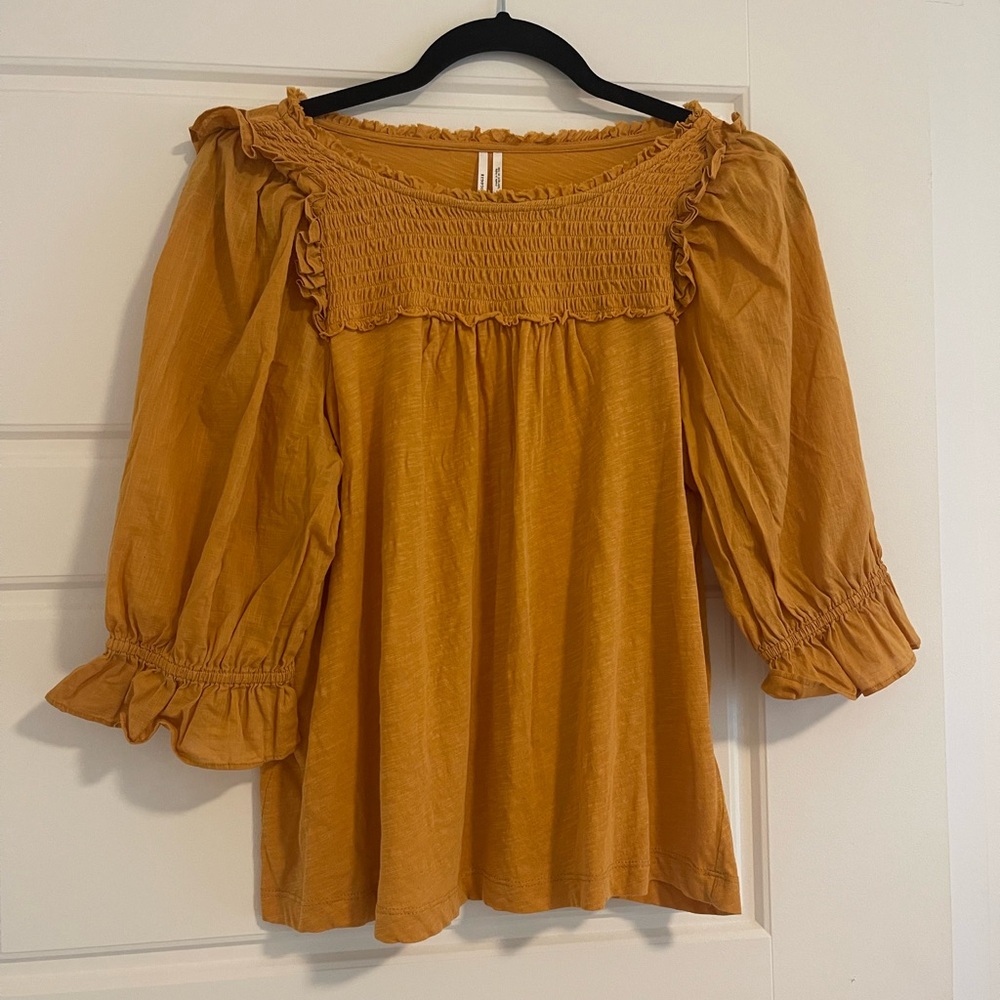 Anthropologie Dark Gold Top Size Medium